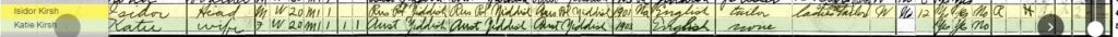 1910 Census for Isador and Katie
