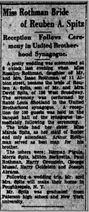 Roslyn's wedding announcement
