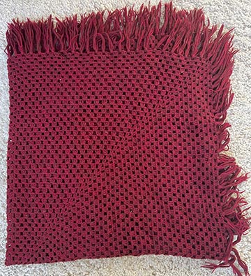 An afghan crocheted by Jenny Valletta