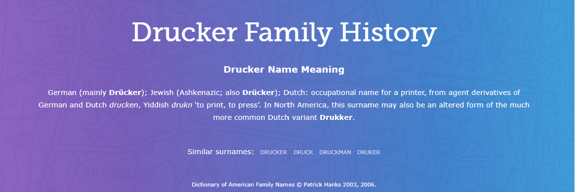 Drucker Surname Meaning