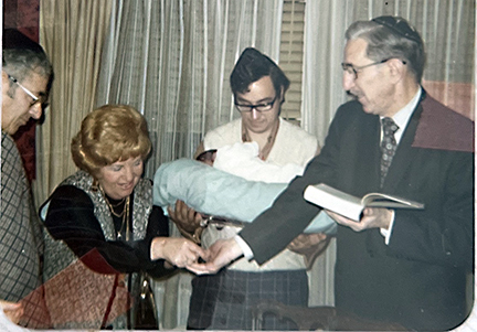 Helen at her great-nephew's Pidyon Haben.