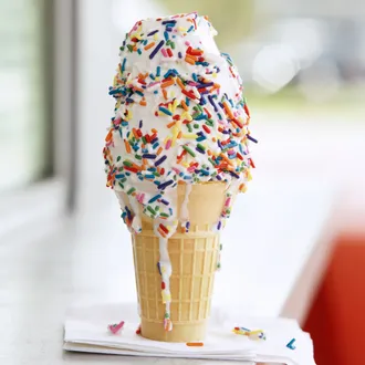 ice cream cone with spinkles