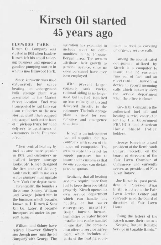 History of Kirsch Oil