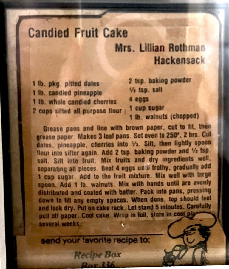 Lillian's prize-winning fruit cake recipe