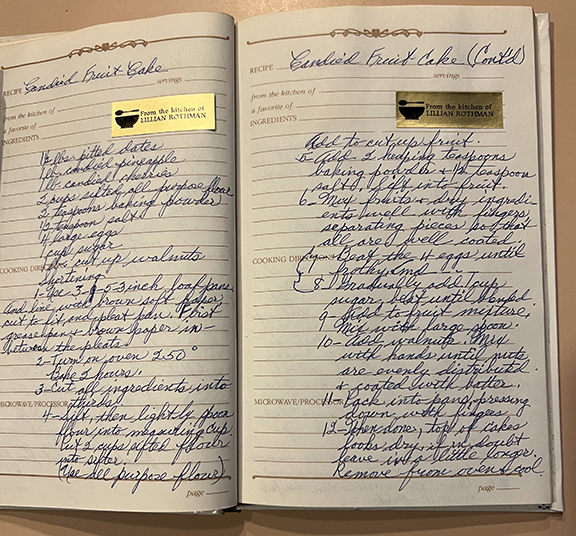 Lillian's fruit cake recipe