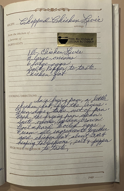 Lillian's Chopped Chicken Liver Recipe